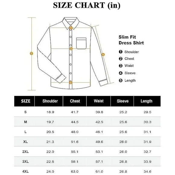 Mens Dress Shirts 4-Way Stretch Long Sleeve Collared Casual Light Blue - Picture 4 of 6